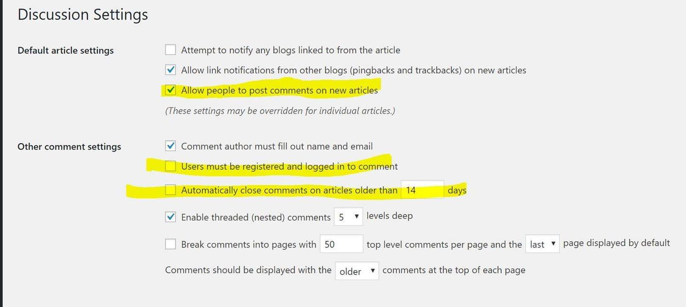 How to turn on comments for Wordpress posts